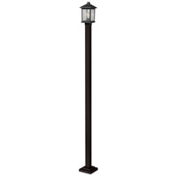 Z-Lite 531PHMS-536P-ORB Portland 1 Light 109 inch Oil Rubbed Bronze Outdoor Post Mounted Fixture in Clear Seedy Glass, 13.5 thumb