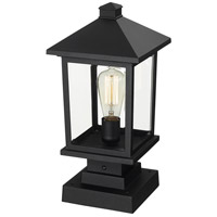Z-Lite 531PHMS-SQPM-BK Portland 1 Light 17 inch Black Outdoor Pier Mounted Fixture in Clear Beveled Glass, 5.07 531PHMS-SQPM-BK_AT_5.jpg thumb