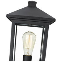 Z-Lite 531PHMS-SQPM-BK Portland 1 Light 17 inch Black Outdoor Pier Mounted Fixture in Clear Beveled Glass, 5.07 531PHMS-SQPM-BK_AT_6.jpg thumb