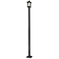 Z-Lite 538PHM-536P-BK Mesa 1 Light 109 inch Black Outdoor Post Mounted Fixture in Clear Beveled Outside Matte Opal Inside Glass thumb