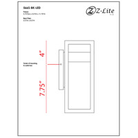 Z-Lite 566S-BK-LED Luttrel LED 12 inch Black Outdoor Wall Sconce 566S-BK-LED_BP_9.jpg thumb