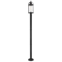 Z-Lite 569PHB-567P-BK Roundhouse 1 Light 99 inch Black Outdoor Post Mounted Fixture in 17.75 thumb