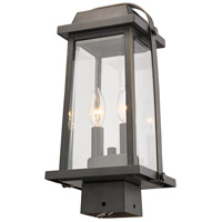 Z-Lite 574PHMS-ORB Millworks 2 Light 15 inch Oil Rubbed Bronze Outdoor Post Mount Fixture 574PHMS-ORB_AT_4.jpg thumb