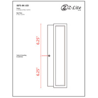 Z-Lite 587S-BK-LED Baden Outdoor LED 13 inch Black Outdoor Wall Sconce 587S-BK-LED_BP_9.jpg thumb