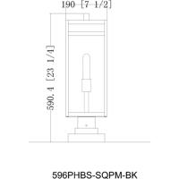 Z-Lite 596PHBS-SQPM-BK Nuri 1 Light 23 inch Black Outdoor Pier Mounted Fixture 596PHBS-SQPM-BK_LD_8.jpg thumb