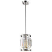 Z-Lite 6007MP-BN Mersesse 1 Light 6 inch Brushed Nickel Mini Pendant Ceiling Light in 3.7, Clear Crystal thumb