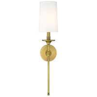 Z-Lite 807-1S-RB-WH Emily 1 Light 6 inch Rubbed Brass Wall Sconce Wall Light 807-1S-RB-WH_AT_4.jpg thumb