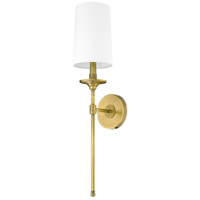Z-Lite 807-1S-RB-WH Emily 1 Light 6 inch Rubbed Brass Wall Sconce Wall Light 807-1S-RB-WH_NL_7.jpg thumb