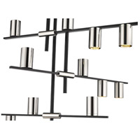 Z-Lite 814-12MB-PN Calumet 12 Light 44 inch Mate Black/Polished Nickel Chandelier Ceiling Light in Hammered White and Brushed Nickel 814-12MB-PN_AT_6.jpg thumb