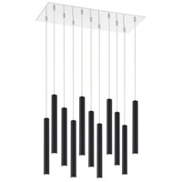 Z-Lite 917MP12-MB-LED-11LCH Forest LED 10 inch Chrome Chandelier Ceiling Light in 11, 29, Matte Black Steel 917MP12-MB-LED-11LCH_AT_4.jpg thumb