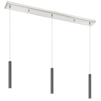 Z-Lite 917MP12-PBL-LED-3LBN Forest LED 46 inch Brushed Nickel Island Ceiling Light in 3, Pearl Black Steel, 17 thumb