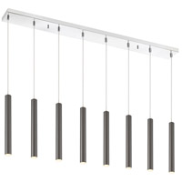 Z-Lite 917MP12-PBL-LED-8LCH Forest LED 44 inch Chrome Island Ceiling Light in 8, Pearl Black Steel, 22 thumb