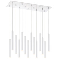 Z-Lite 917MP12-WH-LED-14LCH Forest LED 10 inch Chrome Chandelier Ceiling Light in 37, Matte White Steel, 14 917MP12-WH-LED-14LCH_AT_4.jpg thumb
