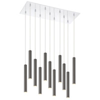 Z-Lite 917MP12PBL-LED-11LCH Forest LED 10 inch Chrome Chandelier Ceiling Light in 11, Pearl Black Steel, 29 thumb
