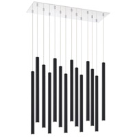 Z-Lite 917MP24-MB-LED-14LCH Forest LED 10 inch Chrome Chandelier Ceiling Light in 51, Matte Black Steel, 14 917MP24-MB-LED-14LCH_AT_4.jpg thumb