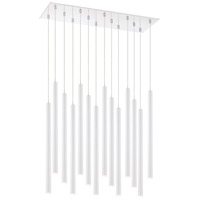 Z-Lite 917MP24-WH-LED-14LCH Forest LED 10 inch Chrome Chandelier Ceiling Light in 51, Matte White Steel, 14 917MP24-WH-LED-14LCH_AT_4.jpg thumb