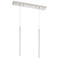 Z-Lite 917MP24-WH-LED-2LBN Forest LED 30 inch Brushed Nickel Island Ceiling Light in 2, 13, Matte White Steel thumb