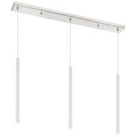 Z-Lite 917MP24-WH-LED-3LBN Forest LED 46 inch Brushed Nickel Island Ceiling Light in 3, 20, Matte White Steel thumb