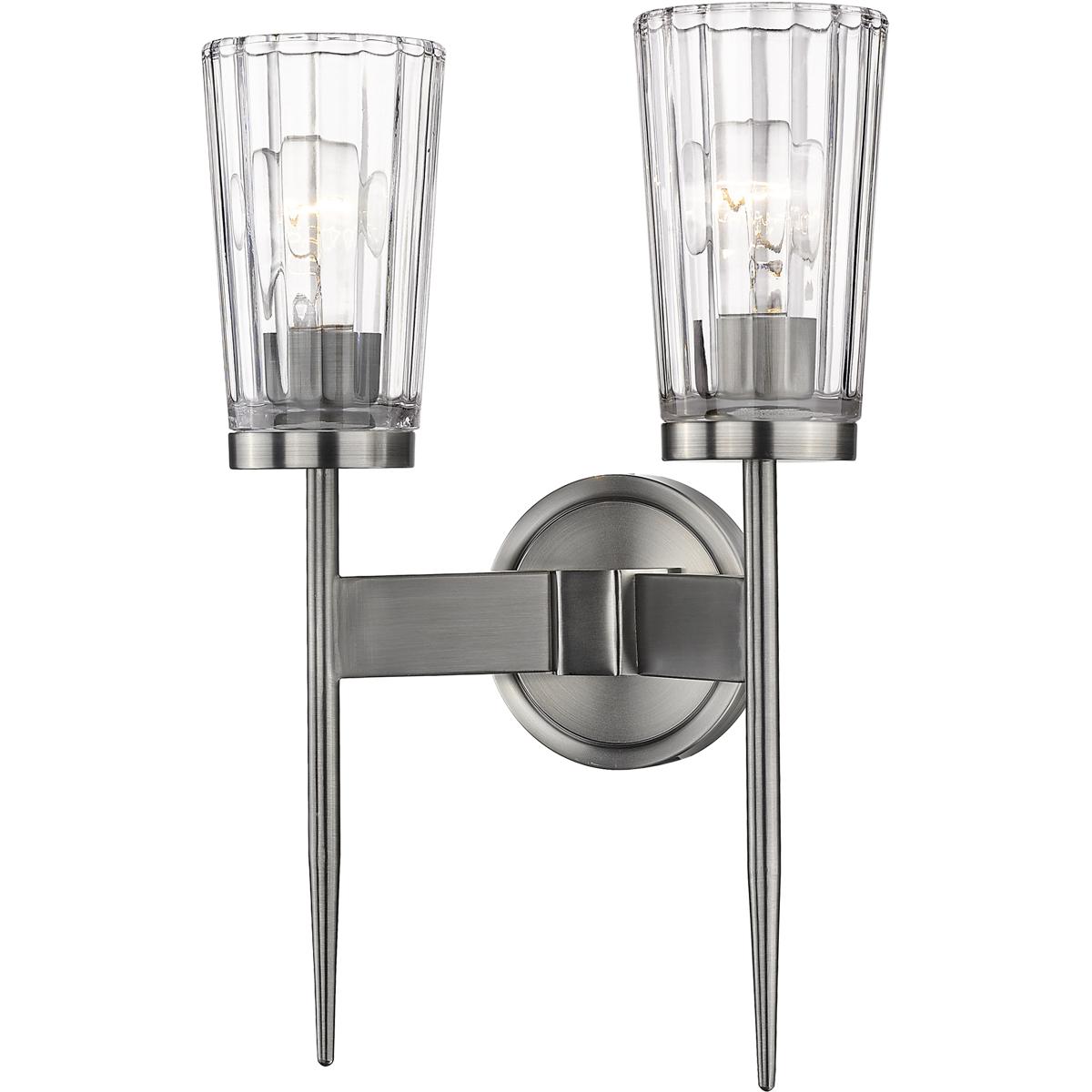 Z-Lite 1932-2S-AN Flair 2 Light 11 inch Antique Nickel Wall Sconce Wall Light