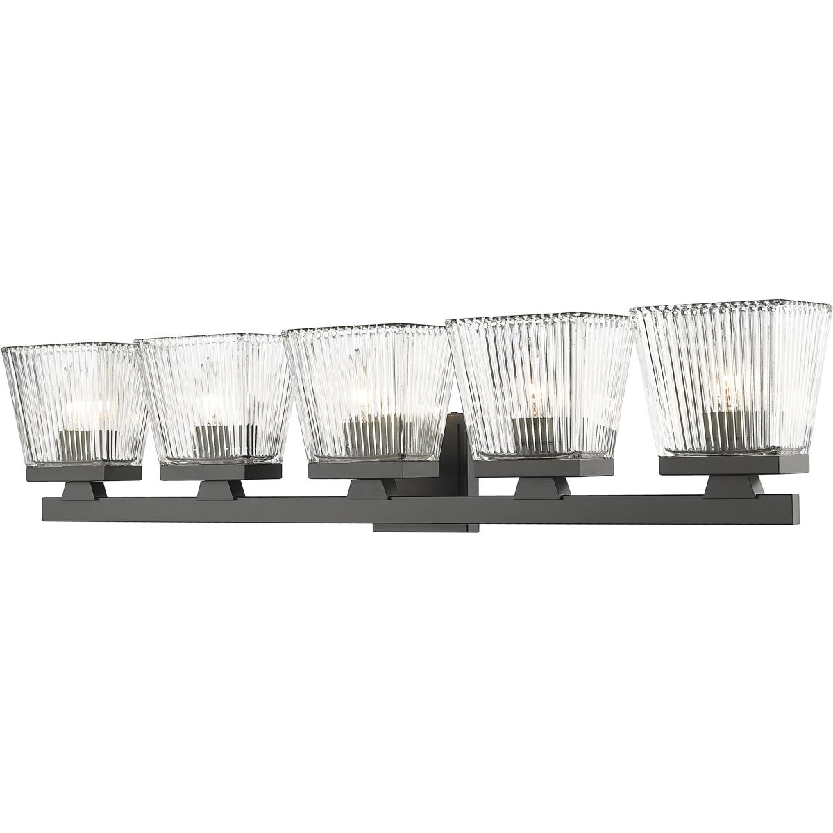 Z-Lite 1936-5V-MB Astor 5 Light 36 inch Matte Black Vanity Wall Light