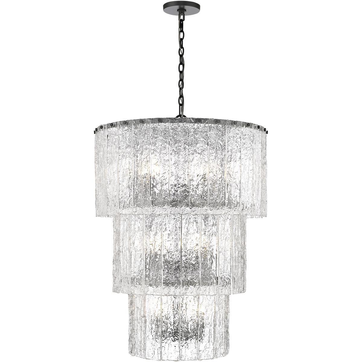 Z-Lite 1943-36MB Glacier 12 Light 27.5 inch Matte Black Chandelier Ceiling Light