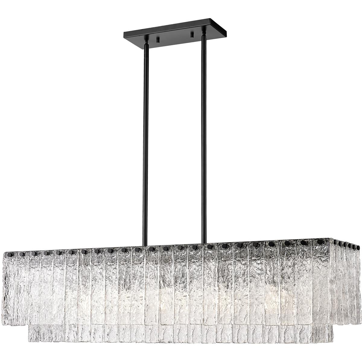Z-Lite 1943-42L-MB Glacier Linear Chandelier Ceiling Light in Matte Black
