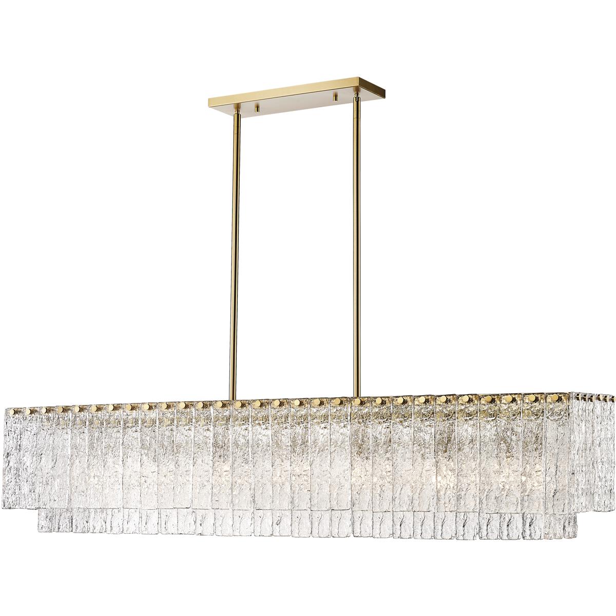 Z-Lite 1943-53L-MGLD Glacier 7 Light 53.5 inch Modern Gold Linear Chandelier Ceiling Light