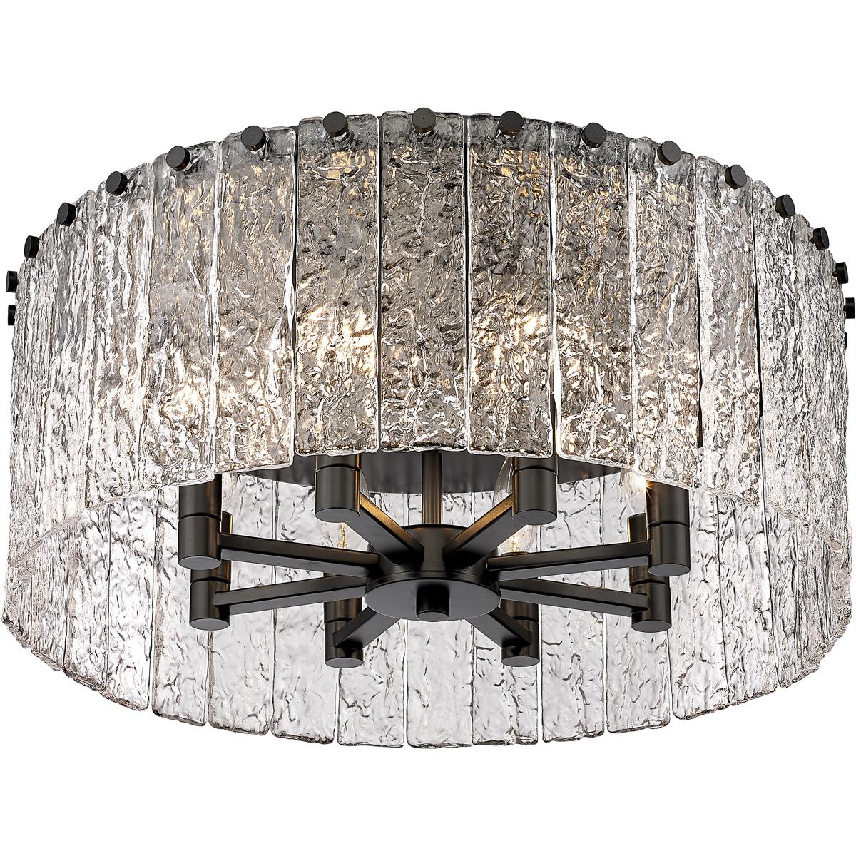 Z-Lite 1943F20-MB Glacier 8 Light 20.75 inch Matte Black Flush Mount Ceiling Light