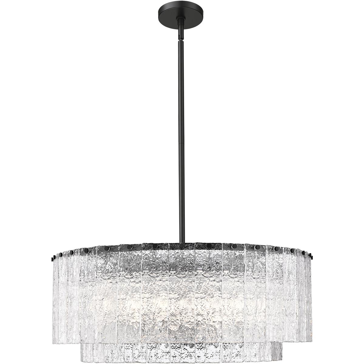 Z-Lite 1943P32-2-MB Glacier 12 Light 33 inch Matte Black Pendant Ceiling Light