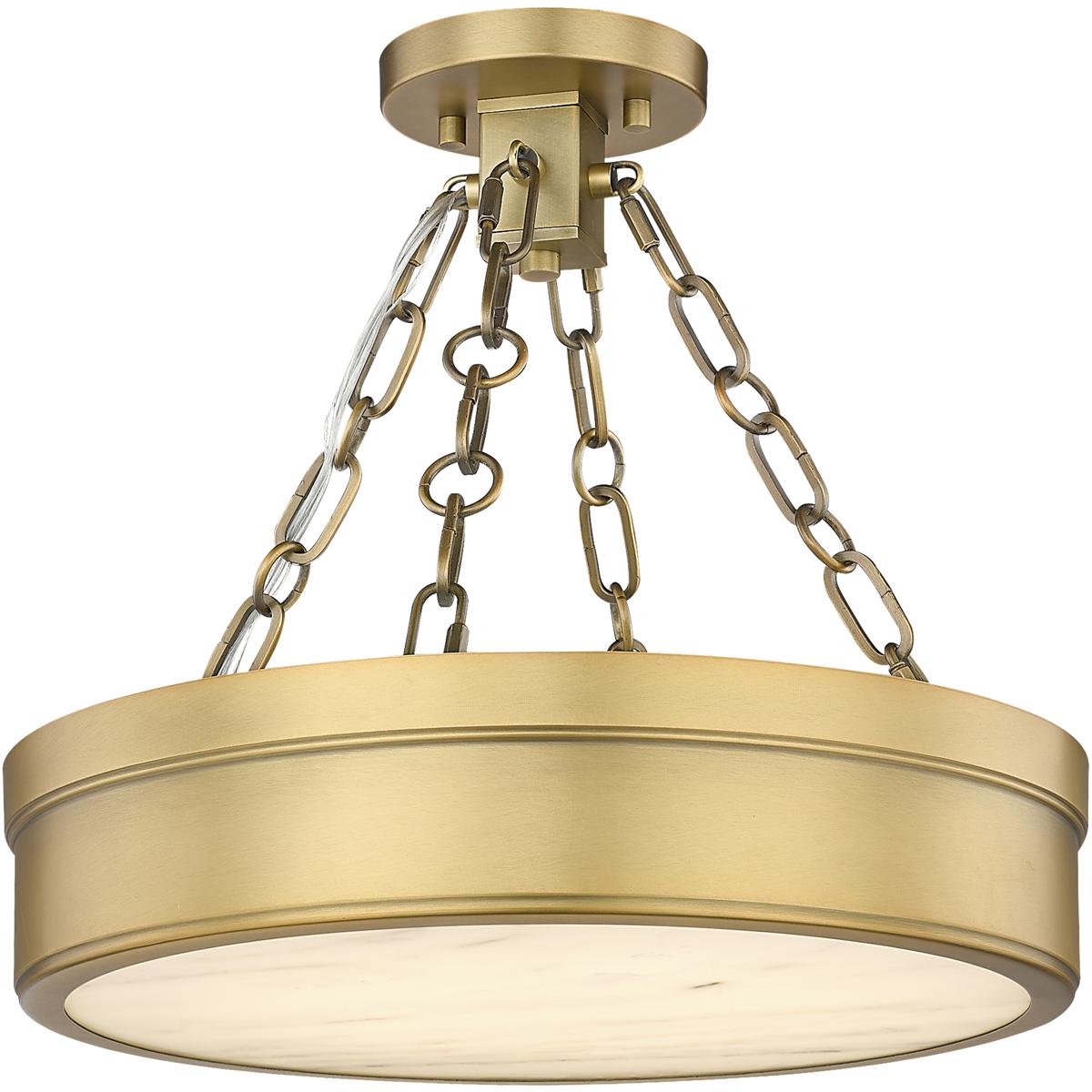 Z-Lite 1944SF15-RB-LED Anders LED 15 inch Rubbed Brass Semi Flush Mount Ceiling Light