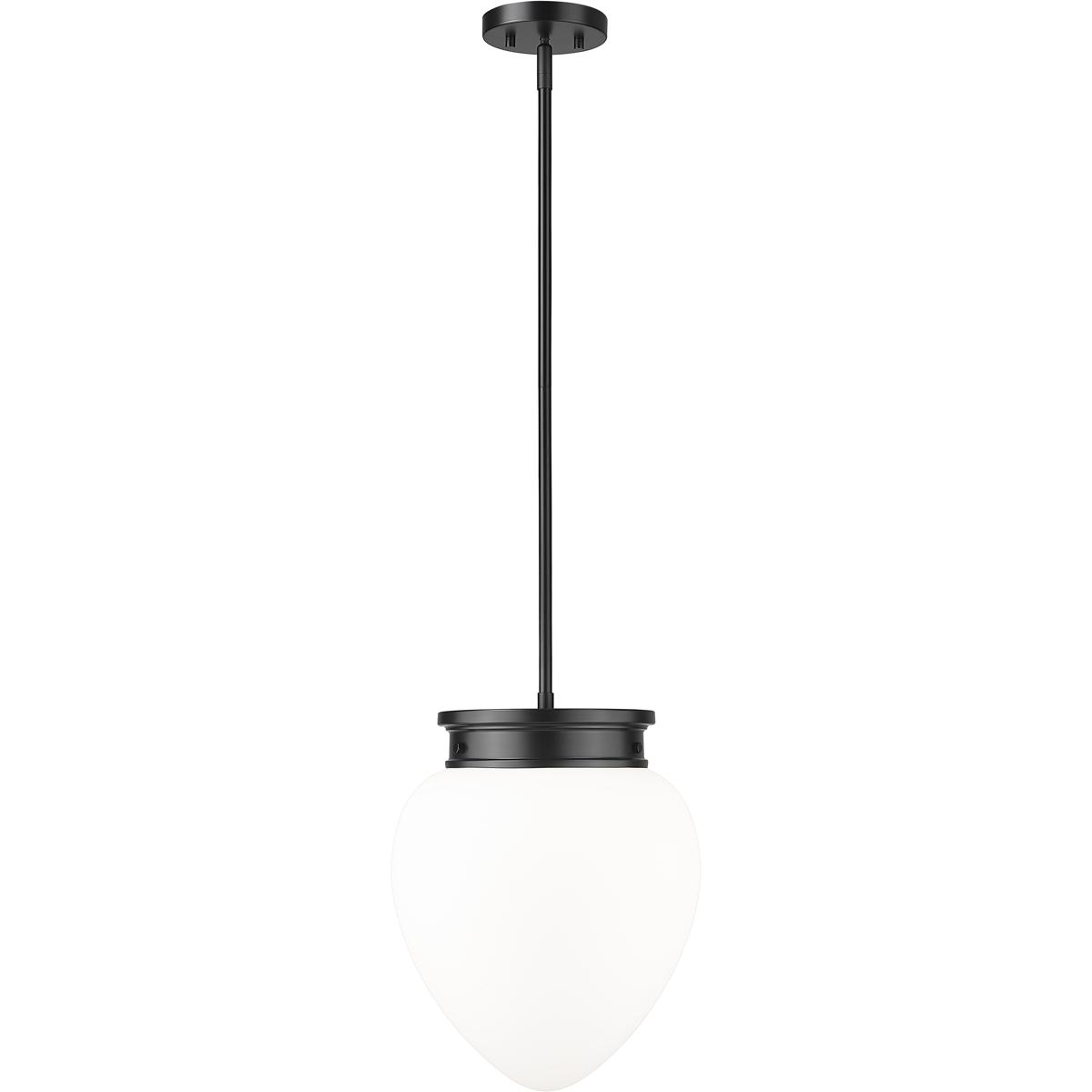 Z-Lite 1945P12-MB Gideon 1 Light 12.5 inch Matte Black Pendant Ceiling Light