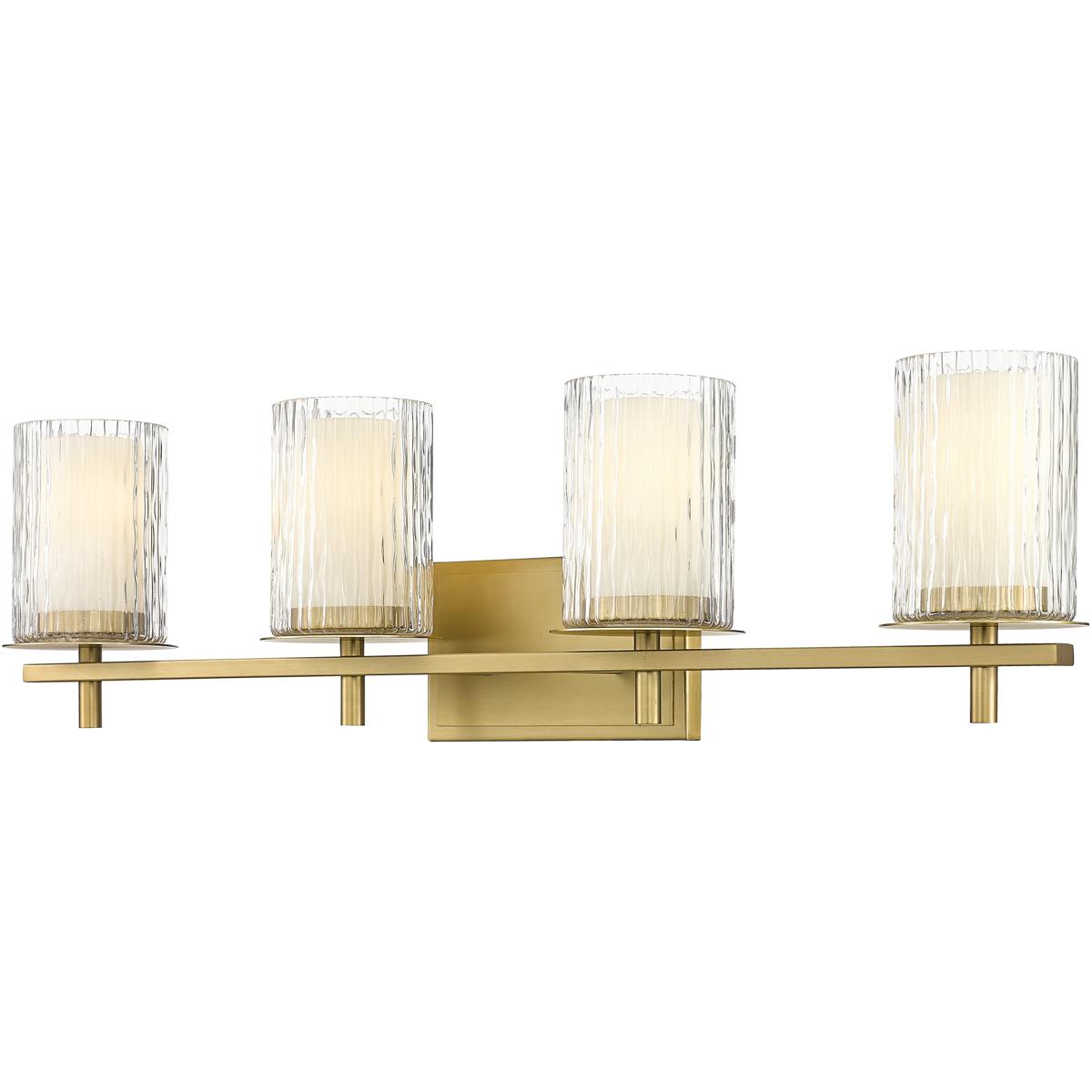 Z-Lite 1949-4V-MGLD Grayson 4 Light 31 inch Modern Gold Vanity Wall Light