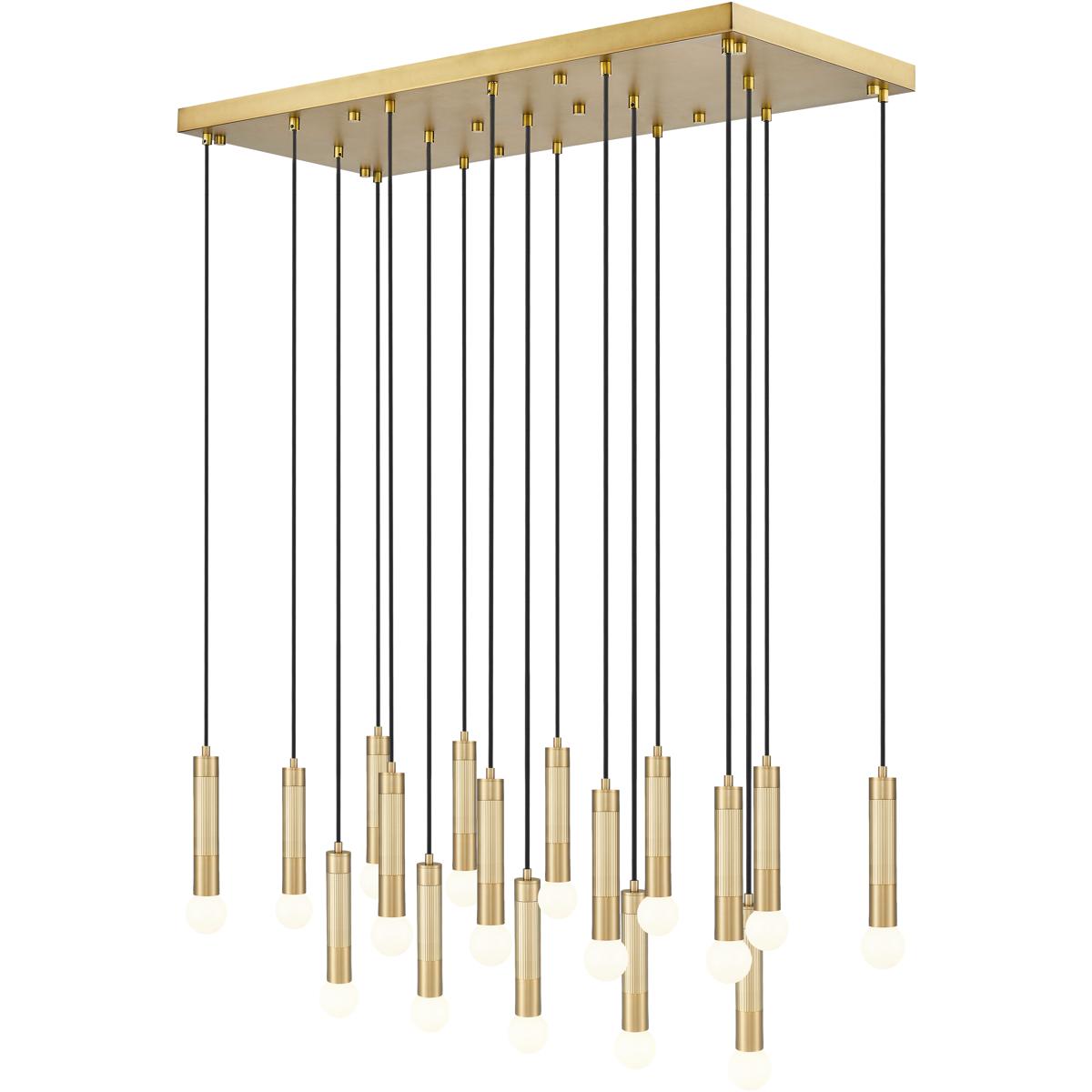 Z-Lite 1956P-17L-MGLD Stari Linear Chandelier Ceiling Light in Modern Gold