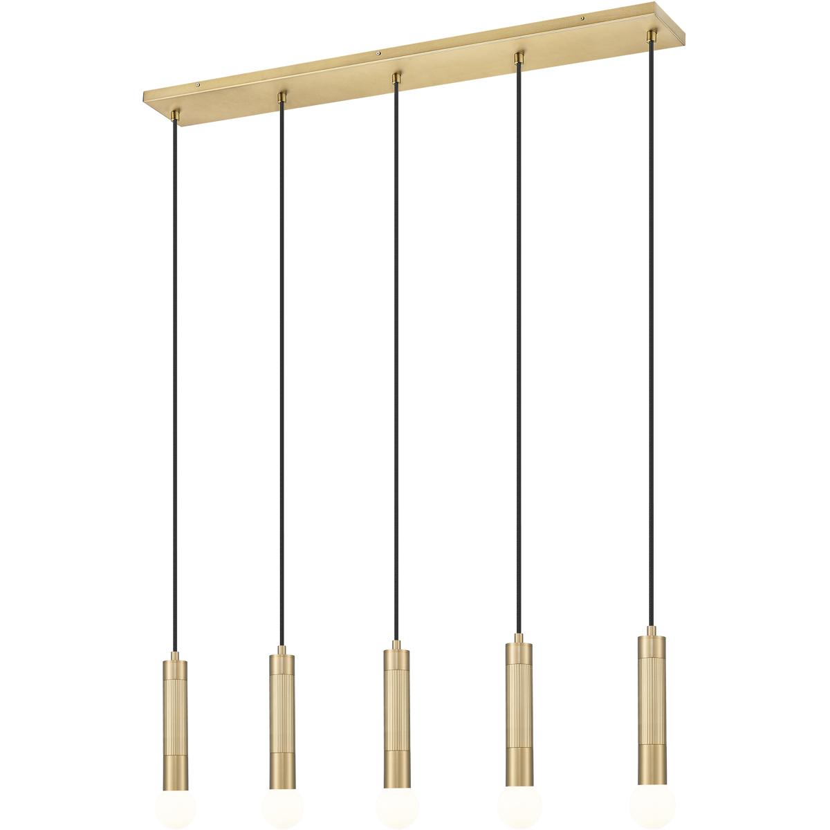 Z-Lite 1956P-5L-MGLD Stari Linear Chandelier Ceiling Light in Modern Gold