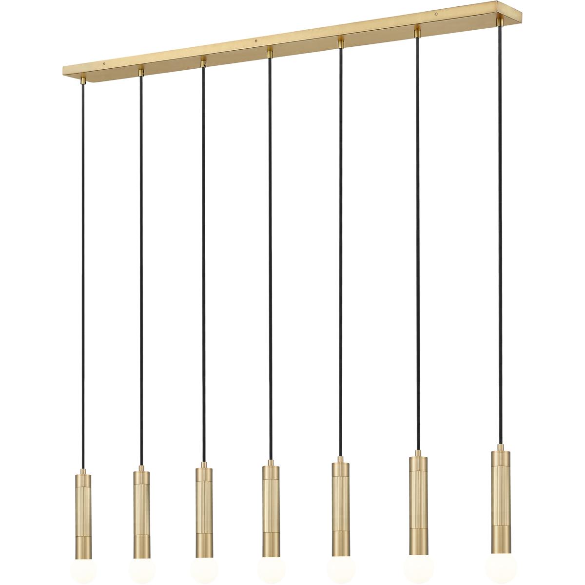 Z-Lite 1956P-7L-MGLD Stari Linear Chandelier Ceiling Light in Modern Gold