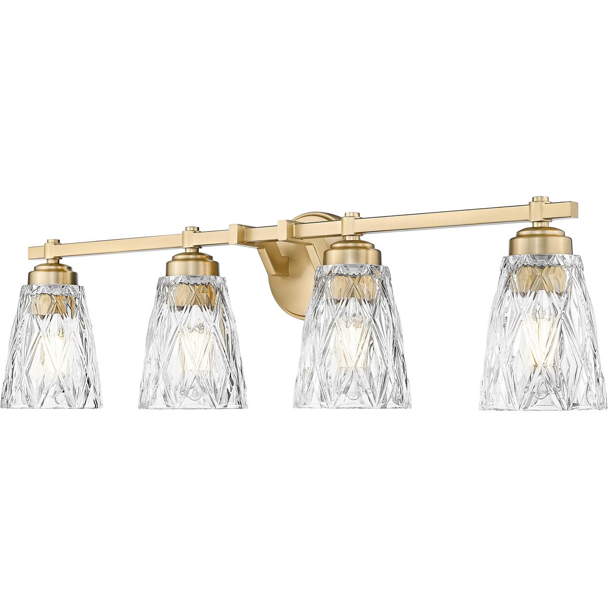Z-Lite 1960-4V-MGLD Andree 4 Light 32 inch Modern Gold Bathroom Vanity Wall Light