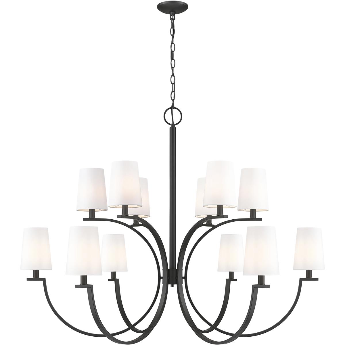 Z-Lite 2016-12MB Cordelia 12 Light 48 inch Matte Black Chandelier Ceiling Light