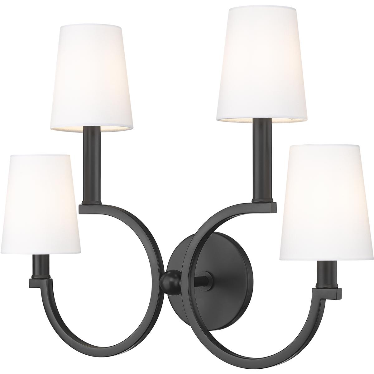 Z-Lite 2016-4S-MB Cordelia 4 Light 20.5 inch Matte Black Wall Sconce Wall Light