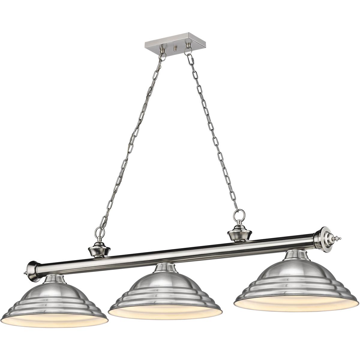 Z-Lite 2306-3BN-SBN Cordon 3 Light 58 inch Brushed Nickel Billiard Ceiling Light in Brushed Nickel Steel