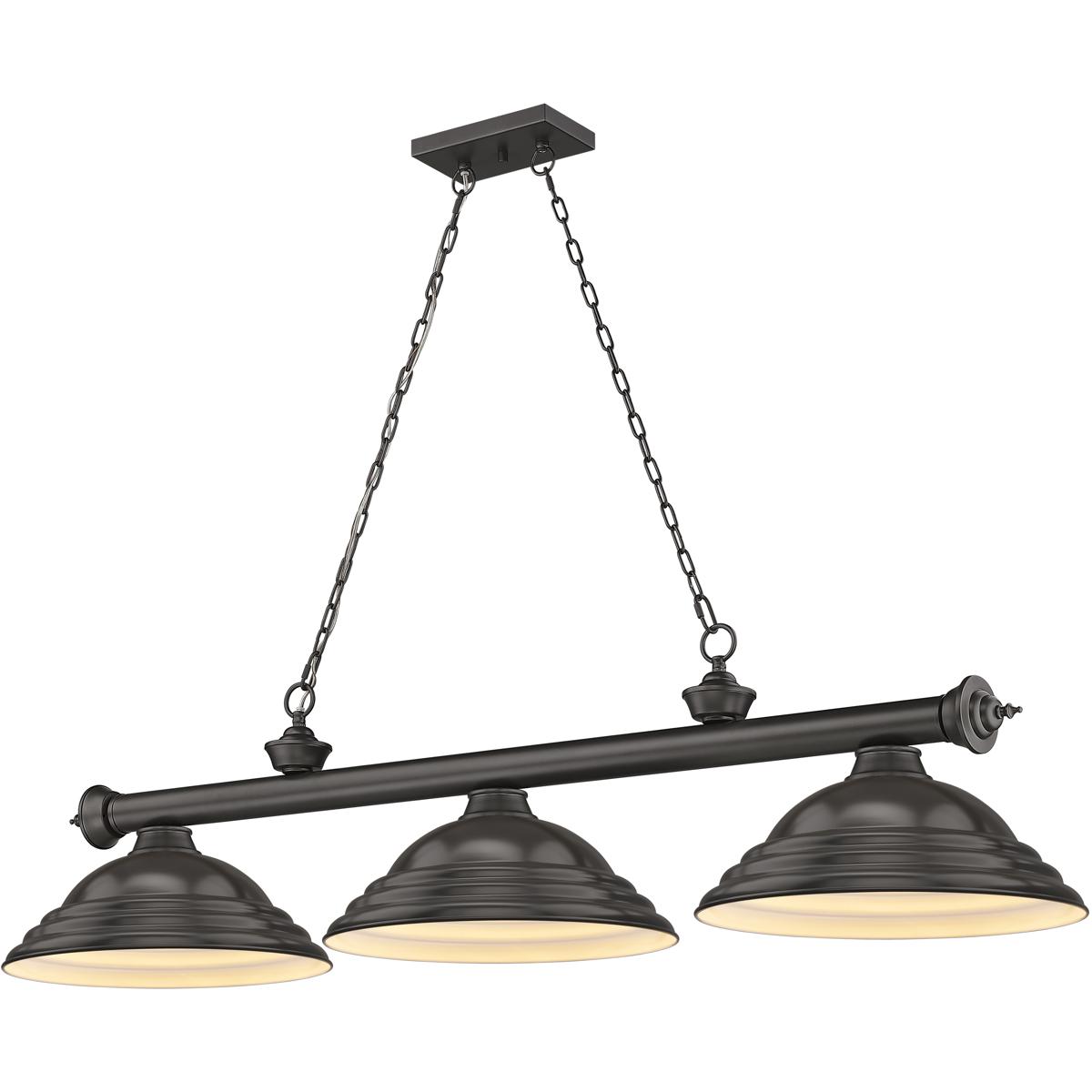 Z-Lite 2306-3BRZ-SBRZ Cordon 3 Light 58 inch Bronze Billiard Ceiling Light in Bronze Steel