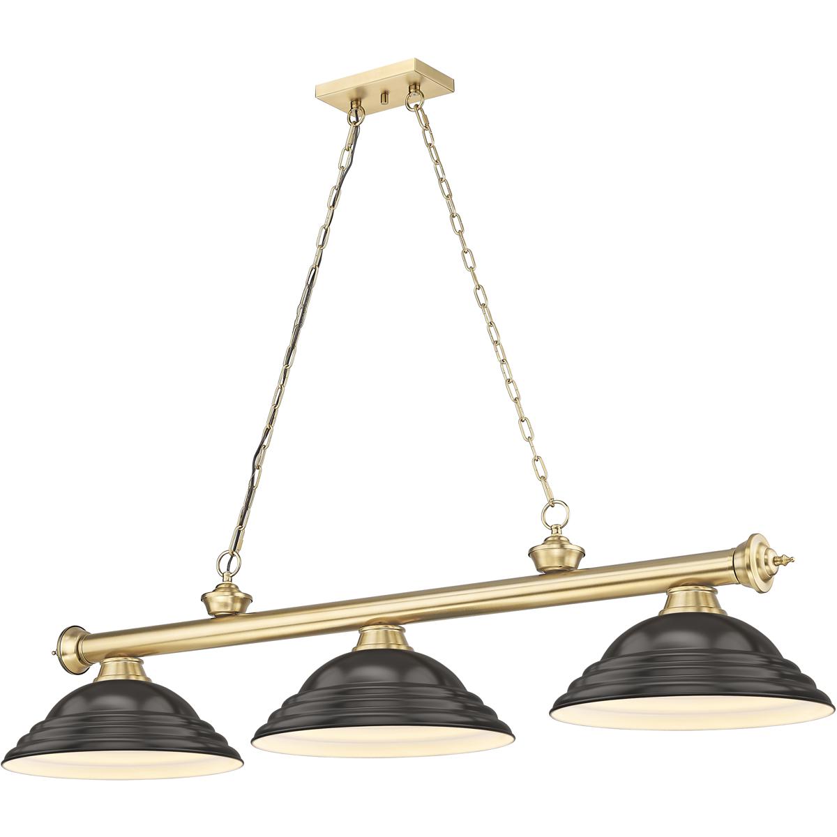 Z-Lite 2306-3HBR-SBRZ Cordon 3 Light 58 inch Heritage Brass Billiard Ceiling Light in Bronze Metal