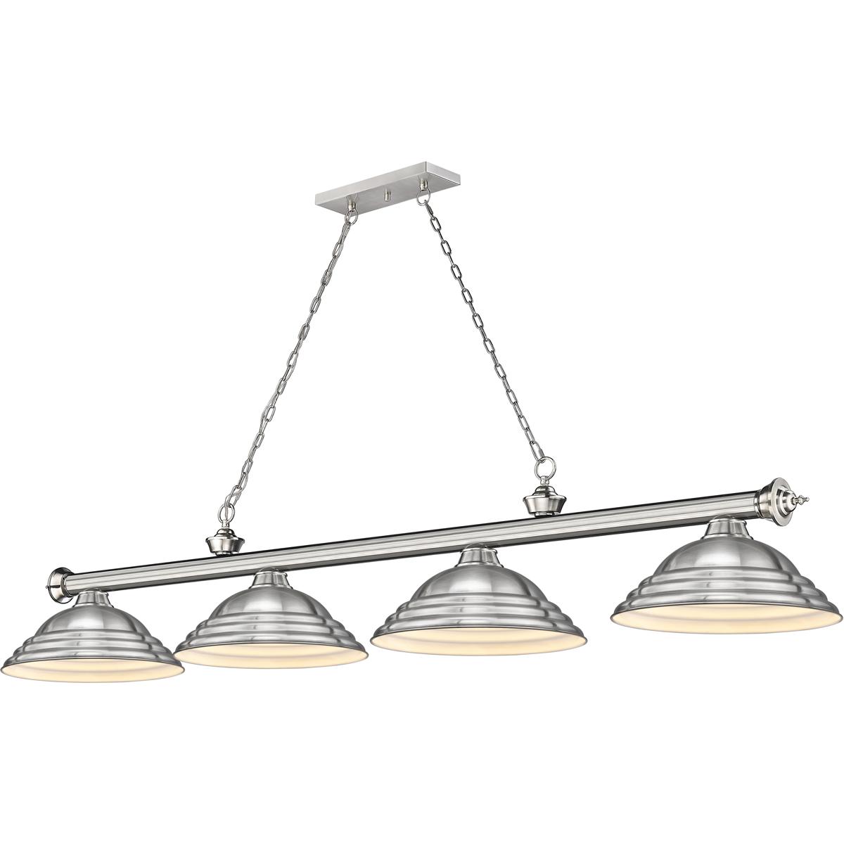 Z-Lite 2306-4BN-SBN Cordon 4 Light 81.75 inch Brushed Nickel Billiard Ceiling Light in Brushed Nickel Steel