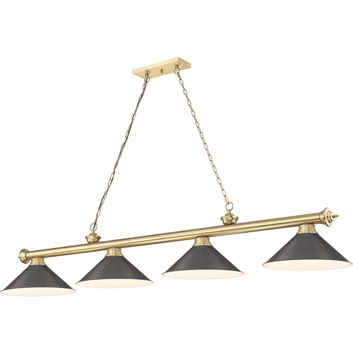 Z-Lite 2306-4HBR-BRZ15 Cordon 4 Light 81.25 inch Heritage Brass Billiard Ceiling Light in Bronze Metal