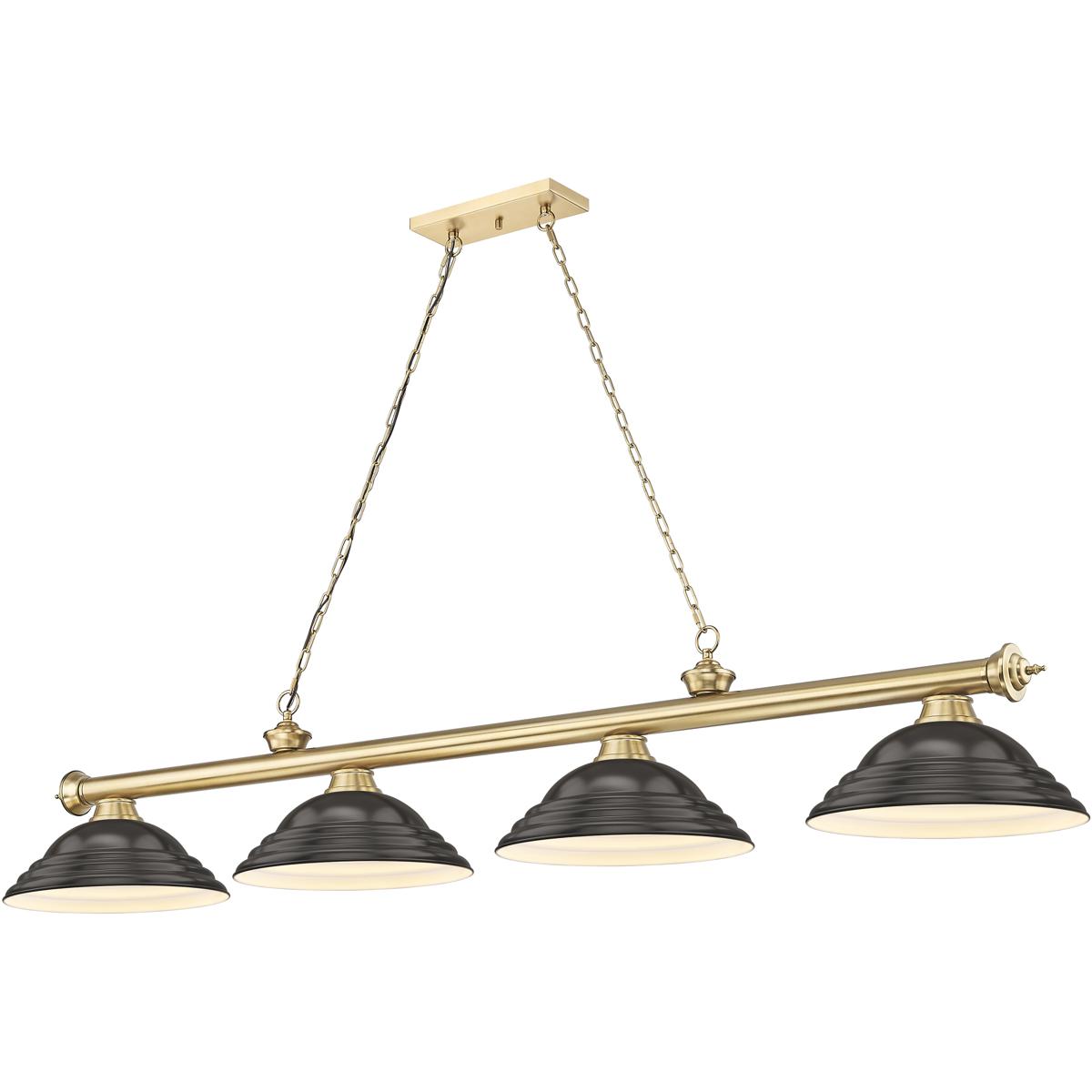 Z-Lite 2306-4HBR-SBRZ Cordon 4 Light 81.75 inch Heritage Brass Billiard Ceiling Light in Bronze Metal