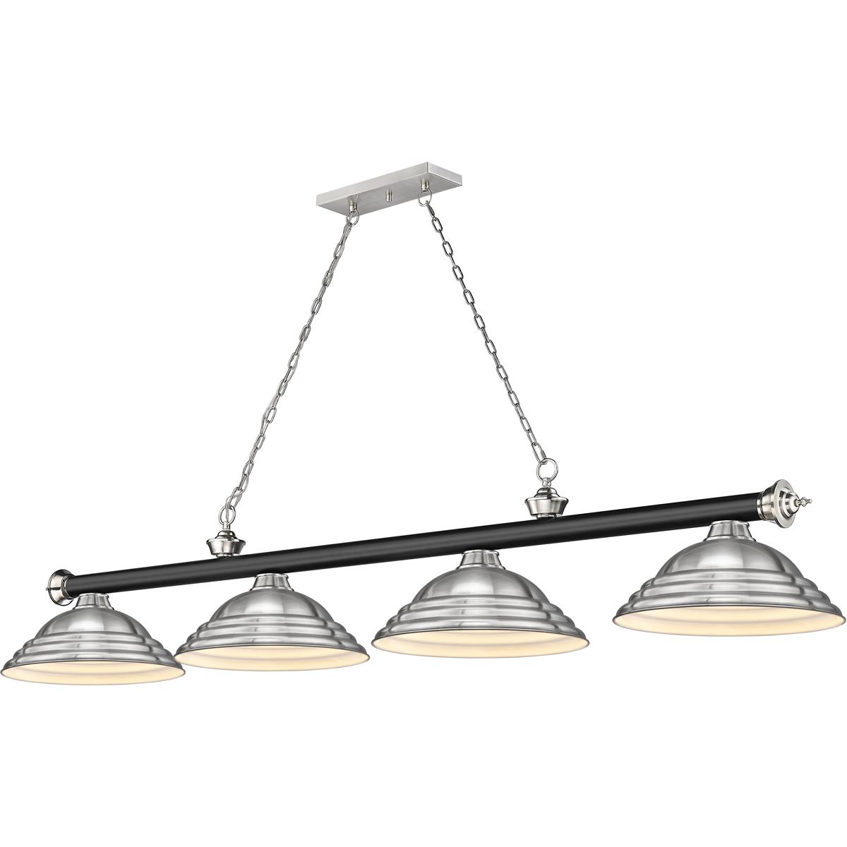 Z-Lite 2306-4MB-BN-SBN Cordon 4 Light 81.75 inch Matte Black and Brushed Nickel Billiard Ceiling Light in Brushed Nickel Steel