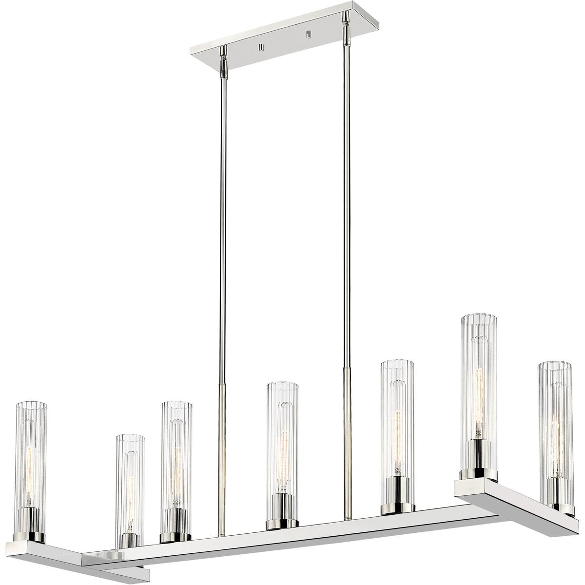 Z-Lite 3031-7L-PN Beau Linear Chandelier Ceiling Light in Polished Nickel