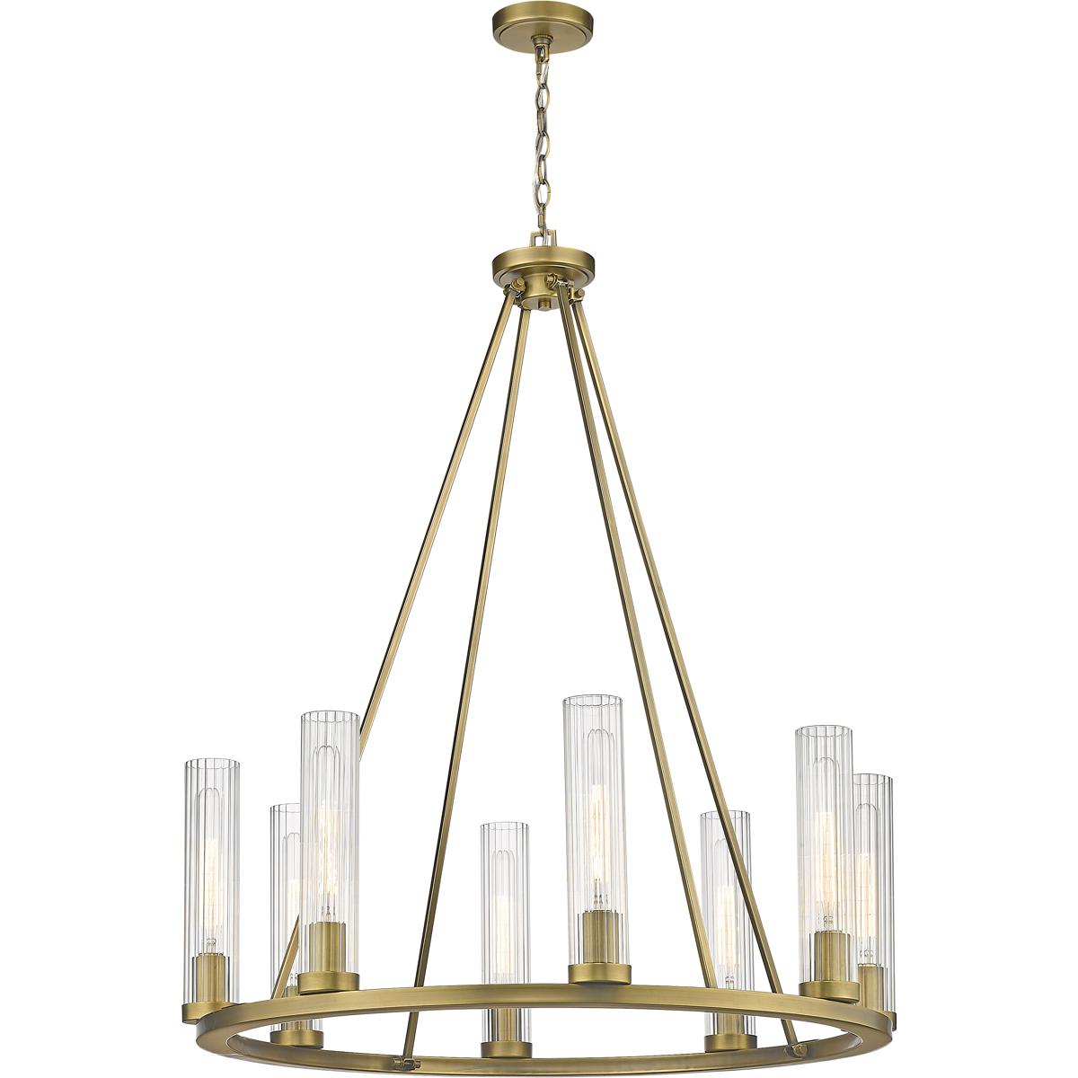Z-Lite 3031-8RB Beau 8 Light 33 inch Rubbed Brass Chandelier Ceiling Light