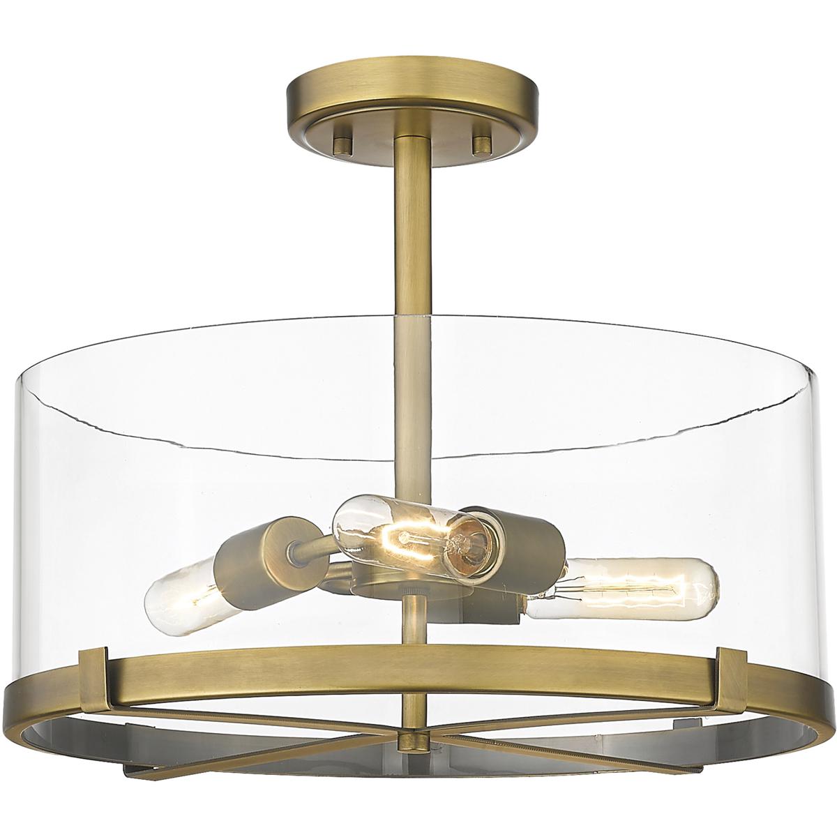 Z-Lite 3032SF-RB Callista 3 Light 16.5 inch Rubbed Brass Semi Flush Mount Ceiling Light