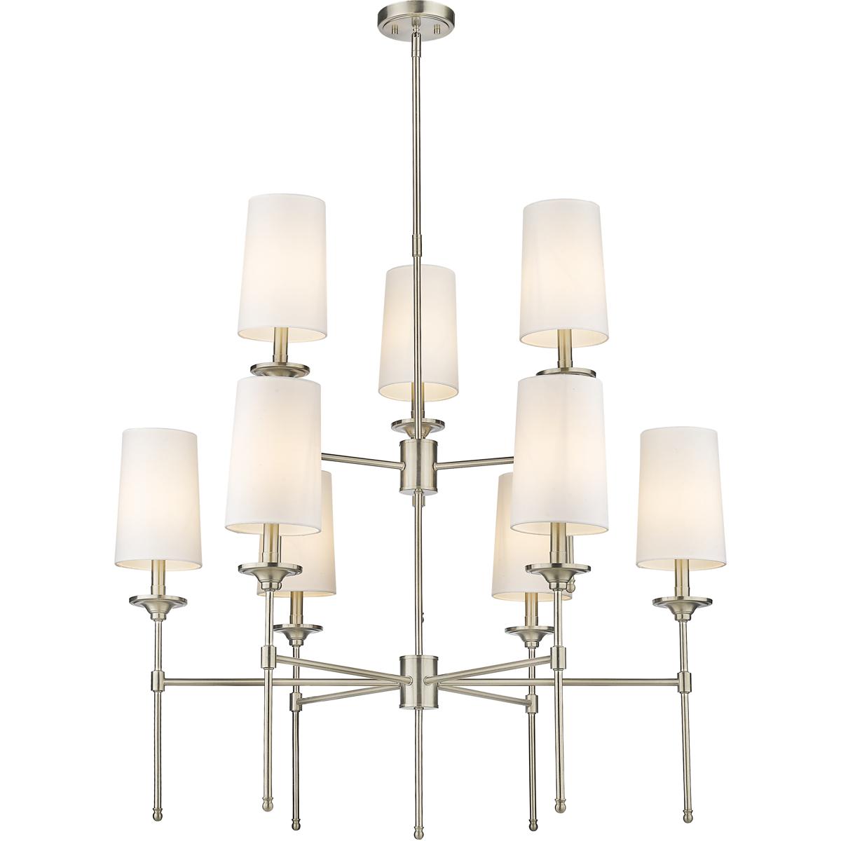 Z-Lite 3033-9BN Emily 9 Light 38 inch Brushed Nickel Chandelier Ceiling Light