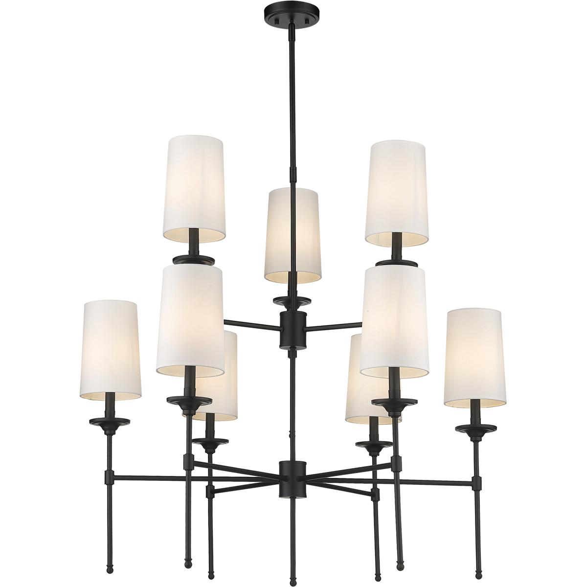 Z-Lite 3033-9MB Emily 9 Light 38 inch Matte Black Chandelier Ceiling Light